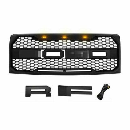 Led Matte Light Grille Front Bumper w/Amber Light for 2009-2014 Ford F150