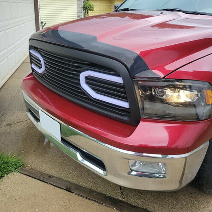 Front Big Horn Black Packaged Grille+Shell & Light for 2009-2012 Dodge Ram 1500