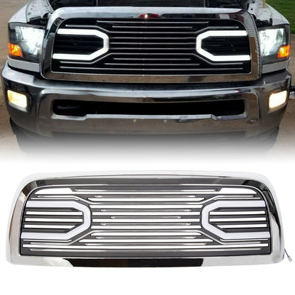 Front Bumper Chrome Grille Shell & Lights For 10-18 Dodge Ram 2500 3500