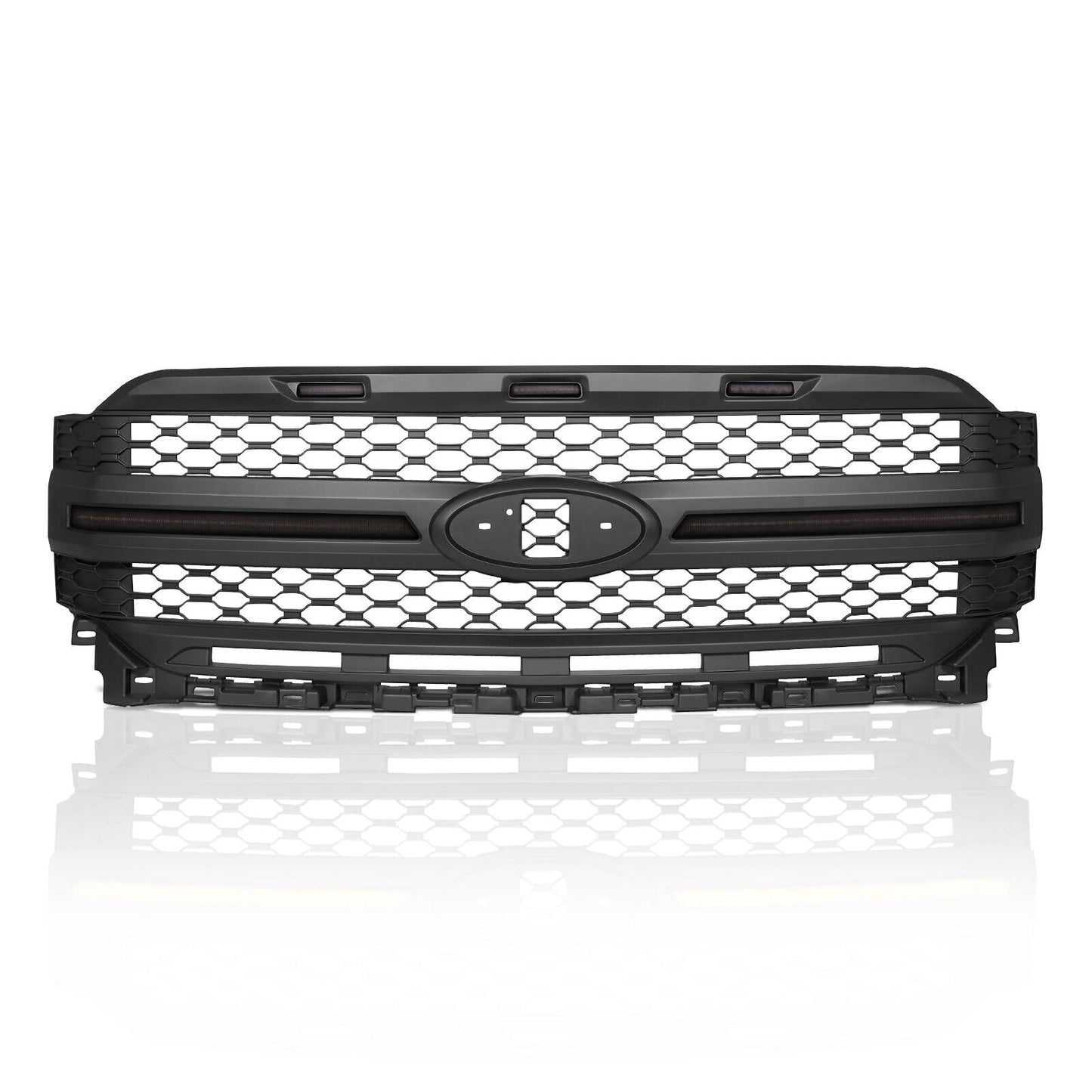 Front Bumper Grille for 2021-2023 Ford F150 Front Bumper Grille W/Light Matte Black