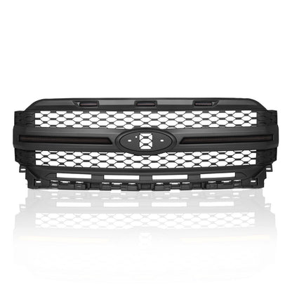 Front Bumper Grille for 2021-2023 Ford F150 Front Bumper Grille W/Light Matte Black