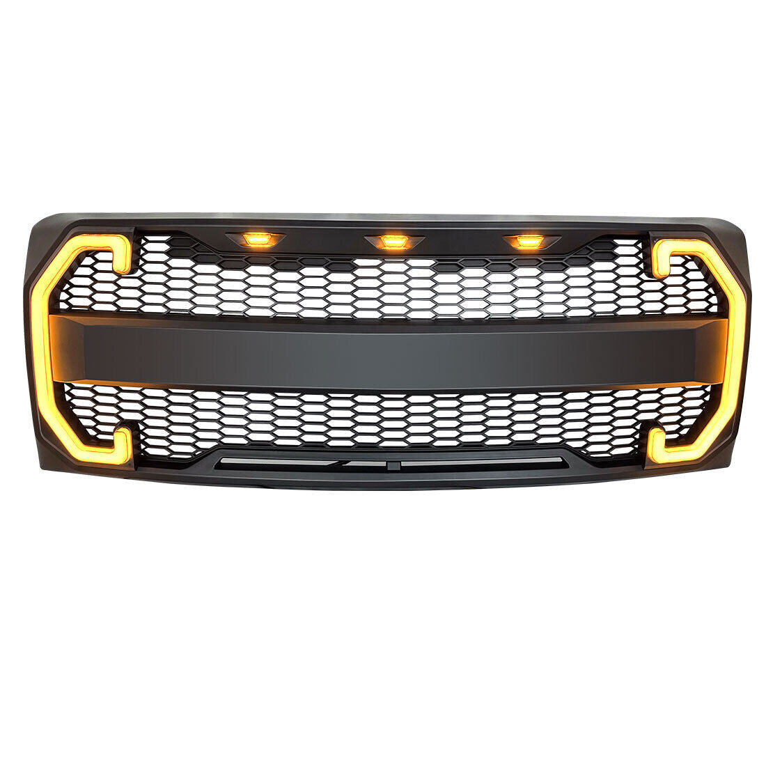 Front Bumper Grille Raptor Style W/DRL&Turn Signal Lights for 2004-2014 Ford F150