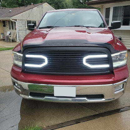 Front Big Horn Black Packaged Grille+Shell & Light for 2009-2012 Dodge Ram 1500