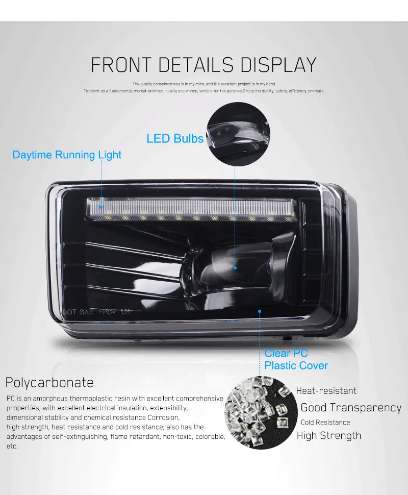 Front Bumper LED DRL Fog Light for 2007-2015 Chevrolet GMC Silverado Suburban 1500 2500HD 3500HD