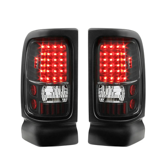 Tail Lamps Assembly With Brake Turn Signal Lights For 1994-2001 Dodge Ram 1500 2500 3500 Black Car Additional Brake Lights