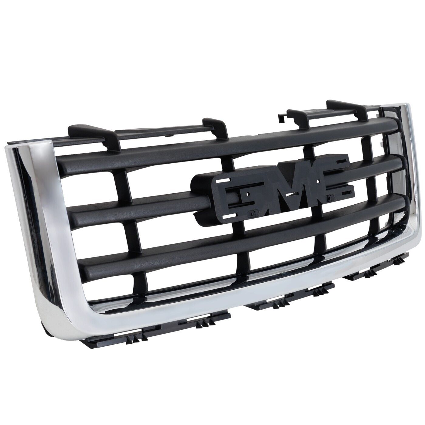 Front Bumper Grille For 2007-2013 GMC Sierra 1500 Chrome Shell With Emblem Provision