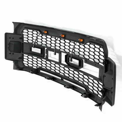 Raptor Style Front Bumper Grille For 2017-2019 Ford F250 F350 Super Duty w/3 Amber LED