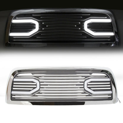 Front Bumper Chrome Grille Shell & Lights For 10-18 Dodge Ram 2500 3500