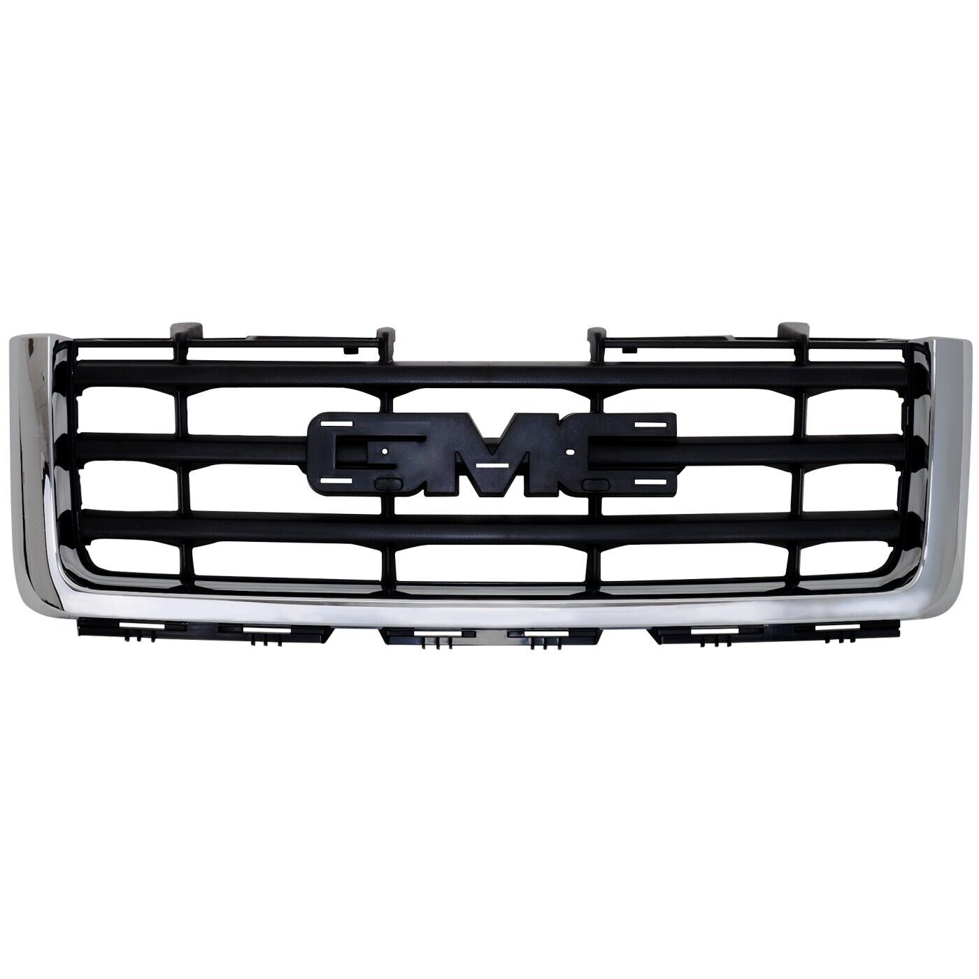 Front Bumper Grille For 2007-2013 GMC Sierra 1500 Chrome Shell With Emblem Provision