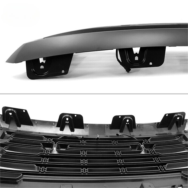 Led Matte Light Grill Front Upper Bumper Hood Grille for 2014-2015 Chevy GMC Sierra 1500