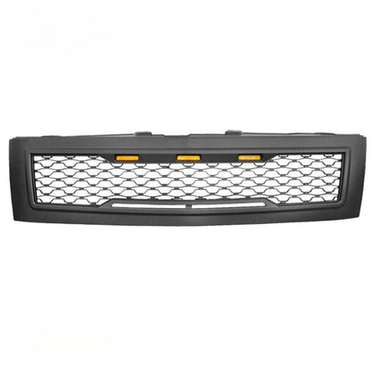 Hood Upper Grille Shell w/Light Black for 2007-2013 Chevy Silverado 1500