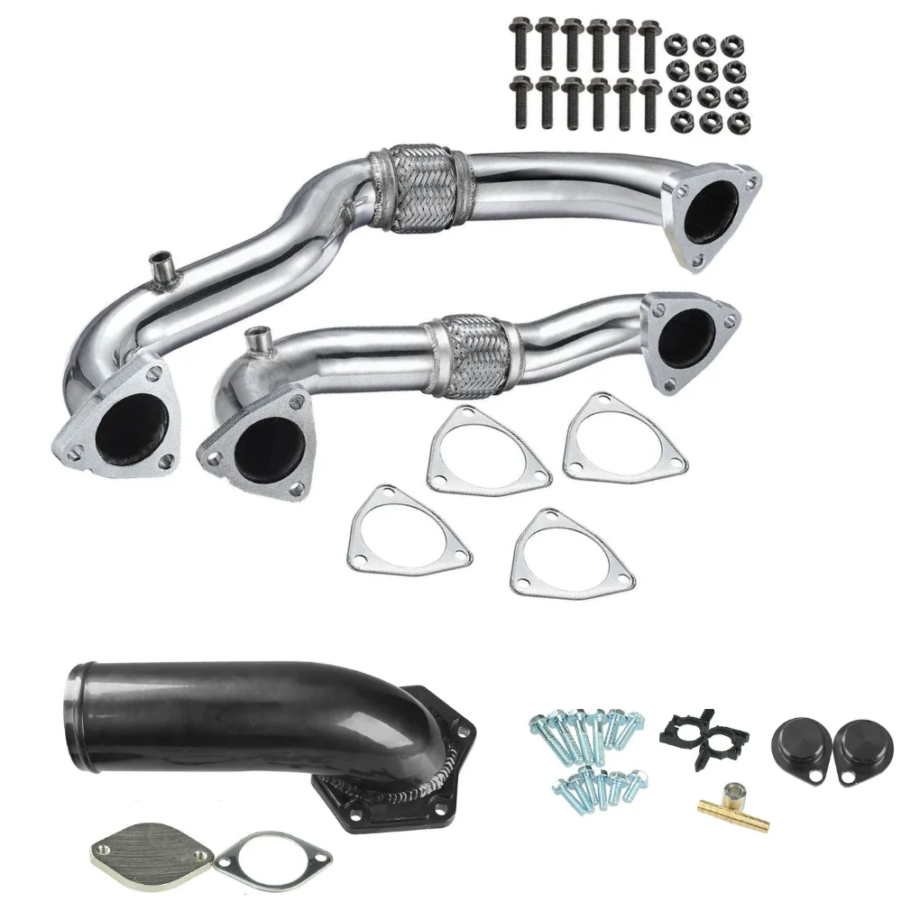 6.4 Powerstork EGR Delete Plates Bypass Exhaust Up Pipes for 2008 - 2010 Ford F250 F350 F450 F550