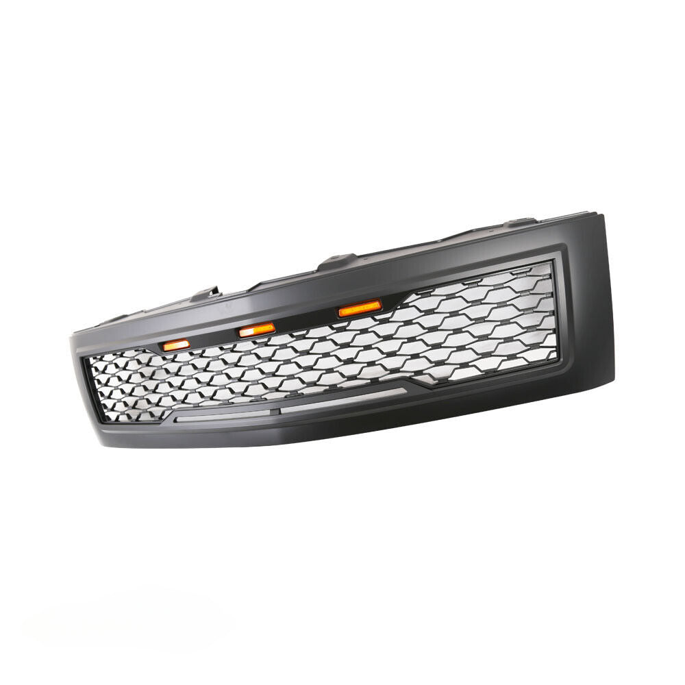 Hood Upper Grille Shell w/Light Black for 2007-2013 Chevy Silverado 1500