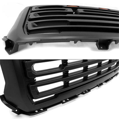 Led Matte Light Grill Front Upper Bumper Hood Grille for 2014-2015 Chevy GMC Sierra 1500