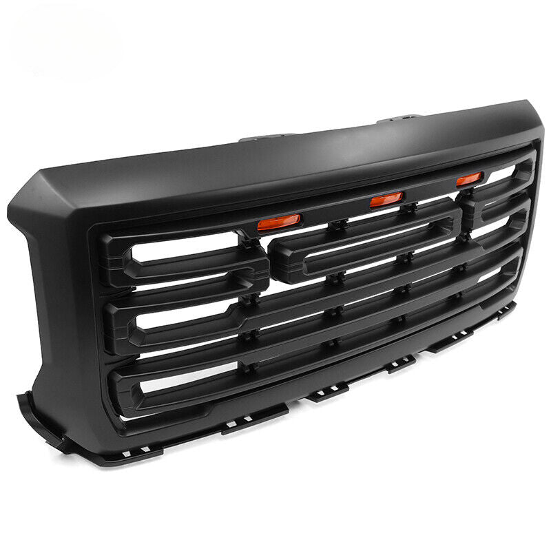 Led Matte Light Grill Front Upper Bumper Hood Grille for 2014-2015 Chevy GMC Sierra 1500