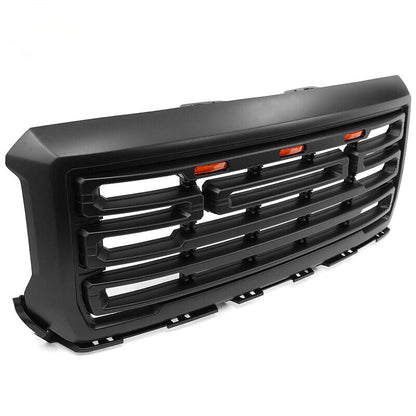 Led Matte Light Grill Front Upper Bumper Hood Grille for 2014-2015 Chevy GMC Sierra 1500